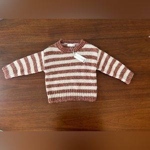 NWT. Rylee+Cru cream and mocha sweater 18-24m